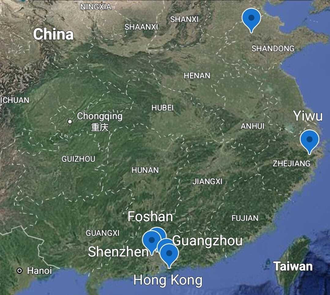 our offices in Guangzhou Foshan Shenzhen Yiwu and Jinan